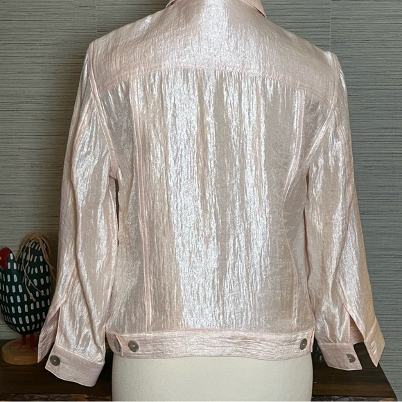 Ruby Rd Pink Denim-Style Jacket Coat Woman’s Size 6 Classic Sheen - Picture 2 of 7